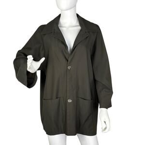 Vitamin Women’s Jacket Patch Pockets Stretch Twill Khaki XL Minimalist Lagenlook